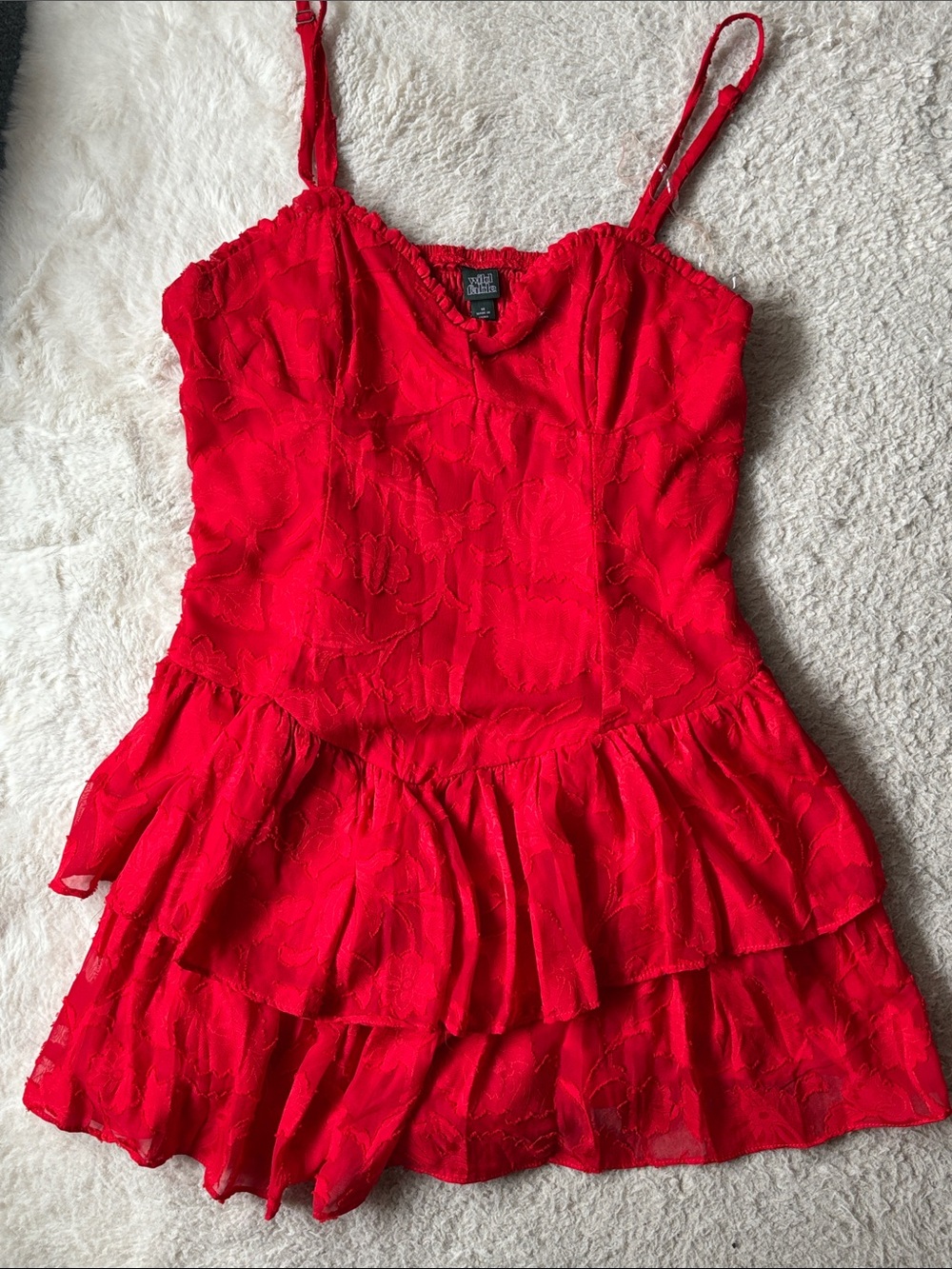NWOT - wild fable Red Tiered Mini Dress